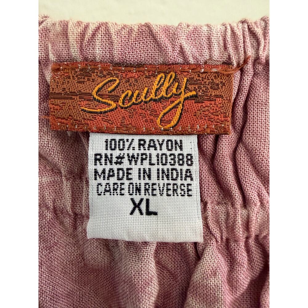 NWT Scully Honey Creek Lace Up Jacquard Midi Dress Mauve Pink Boho Western XL - Picture 8 of 10